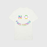 NO FAKE FRIENDS TEE - AURORA REFLECTIVE CREAM