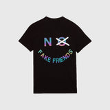 NO FAKE FRIENDS TEE - AURORA REFLECTIVE BLACK