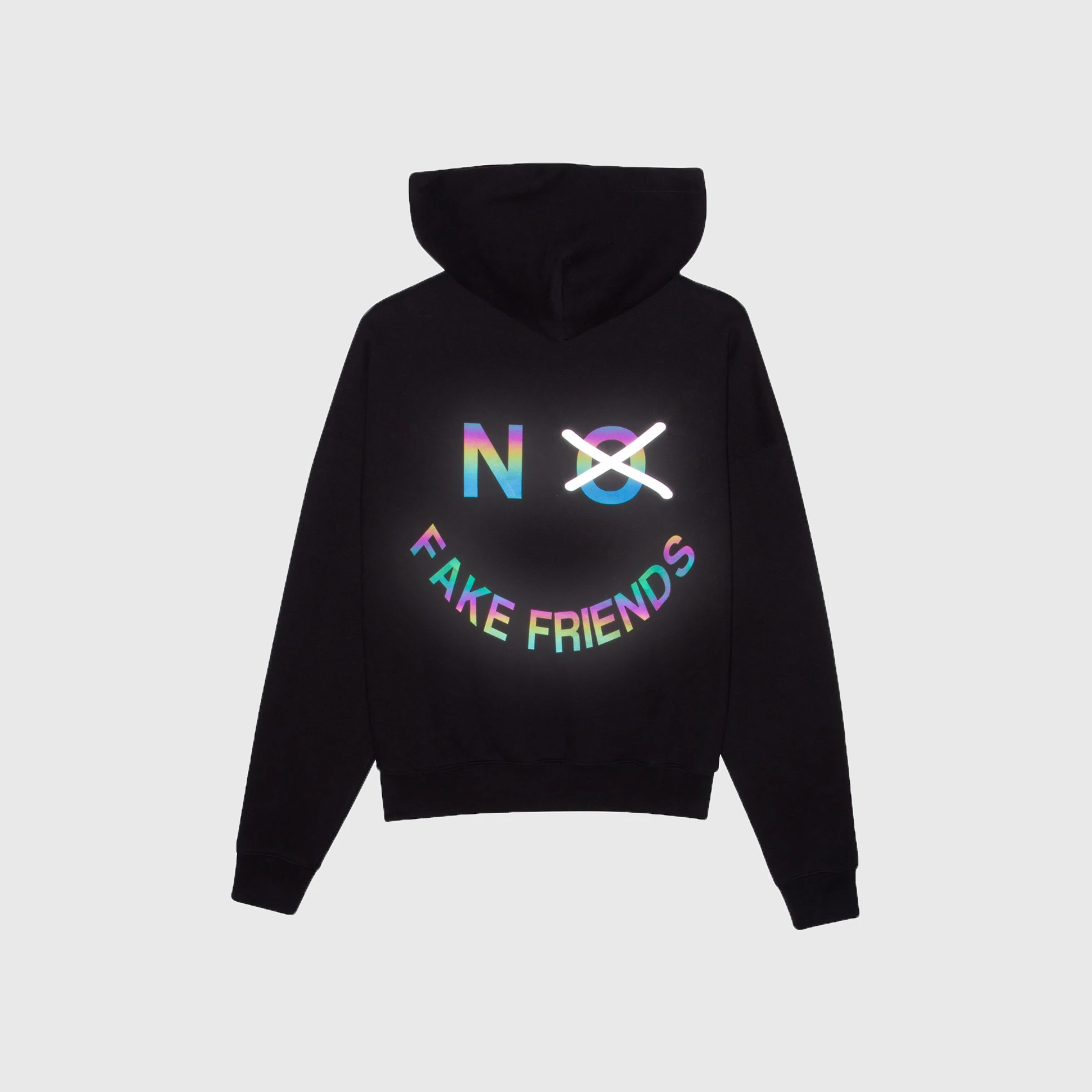 NO FAKE FRIENDS HOODIE AURORA BLACK by Half Shadow HALF SHADOW