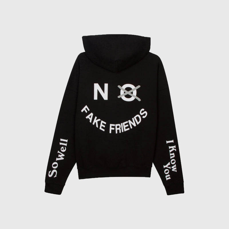 NO FAKE FRIENDS HOODIE - BLACK PUFF