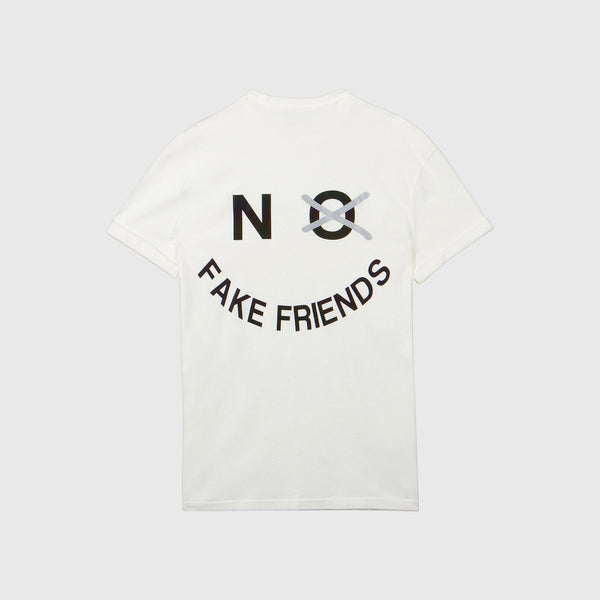 NO FAKE FRIENDS TEE - AURORA REFLECTIVE CREAM