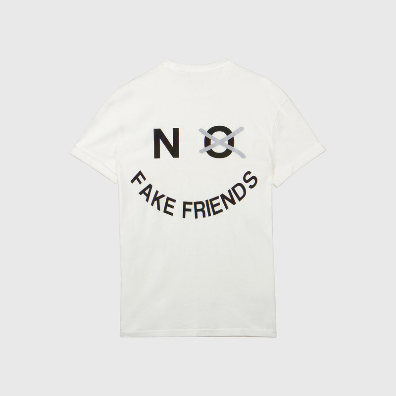 NO FAKE FRIENDS TEE - AURORA REFLECTIVE CREAM
