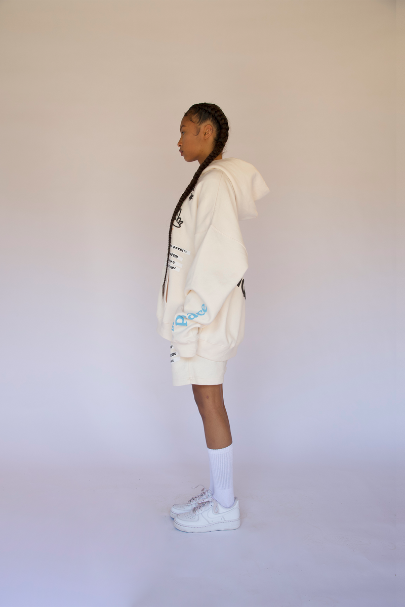 NO MORE HATE CREAM SWEATSHORTS